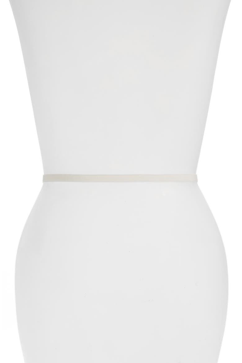 'Lohan' Metal Plate Elastic Belt, Alternate, color, CREAM