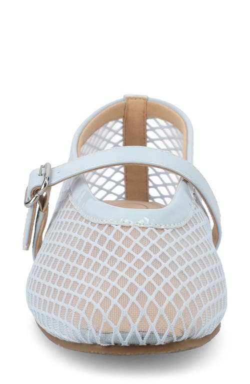 Shop Journee Collection Casha Mesh Mary Jane Flat In Light Blue