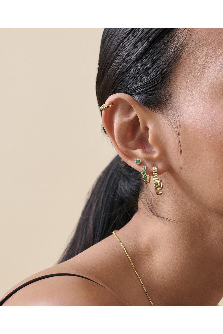 Serena Green Onyx Hoop Earring, Alternate, color, Green Onyx