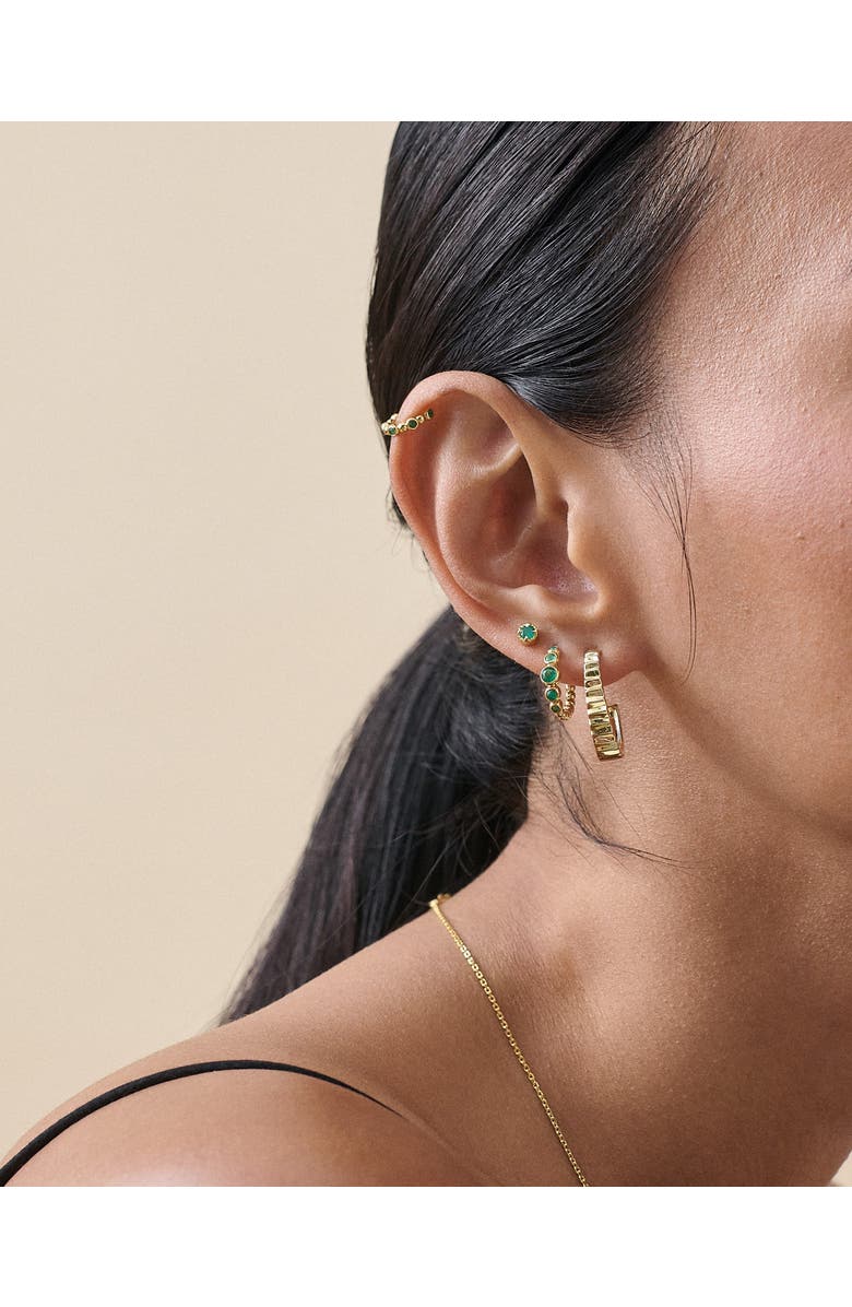 Edge of Ember Serena Green Onyx Hoop Earring, Alternate, color, Green Onyx