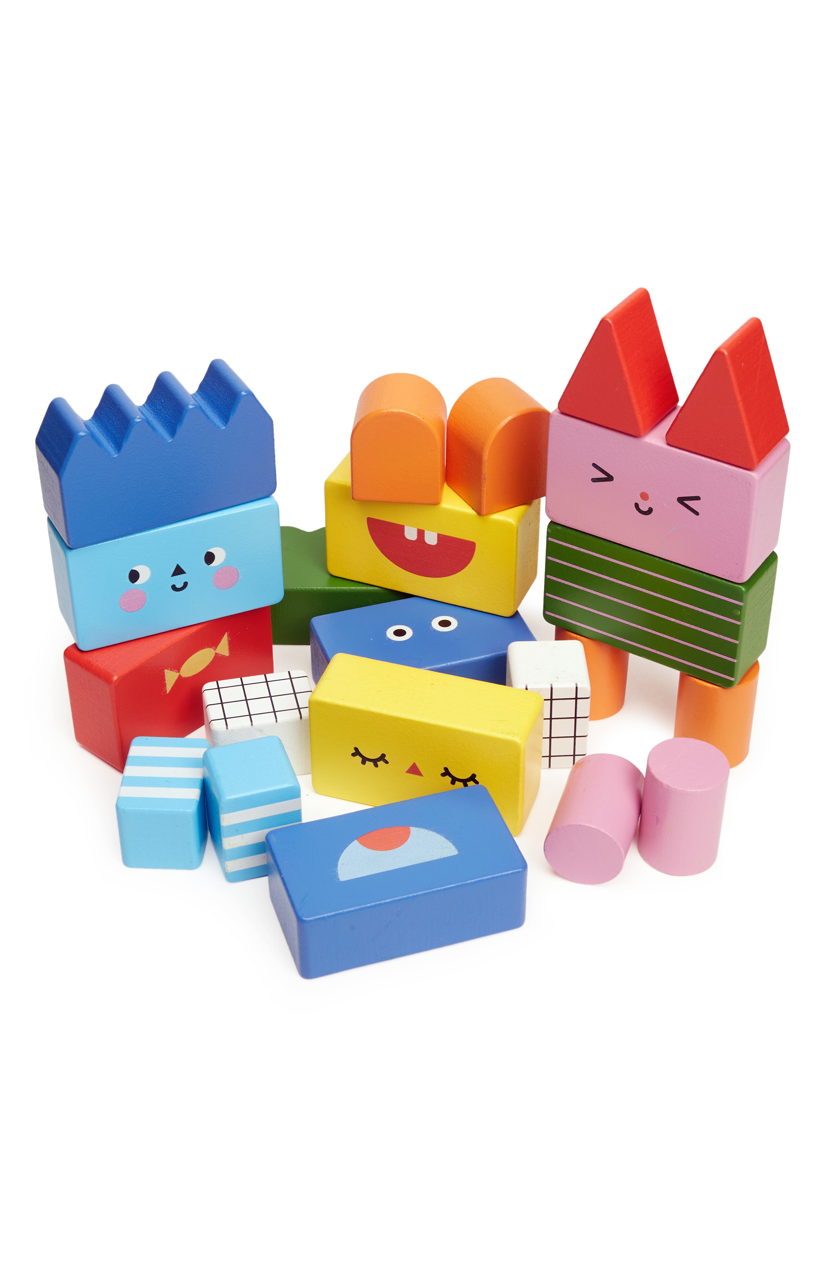22-Piece Stack & Mix Wooden Building Blocks