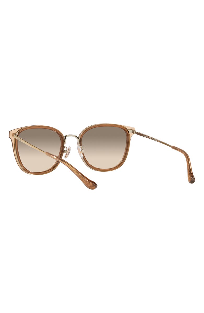COACH 55mm Gradient Square Sunglasses, Alternate, color, Brown Gold