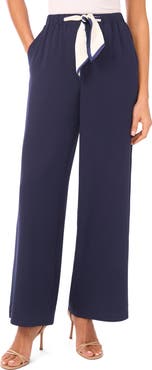 CeCe Tie Waist Straight Leg Pants
