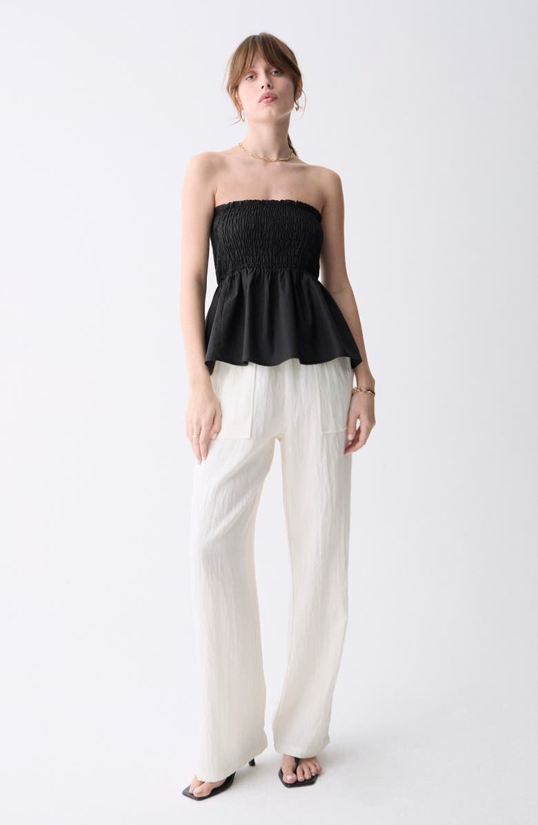 DELUC Palmeira Smocked Cotton Tube Top, Alternate, color,