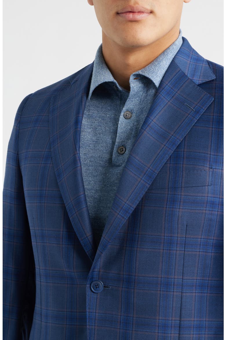 Blue Plaid Wool Sport Coat, Alternate, color, BLUE