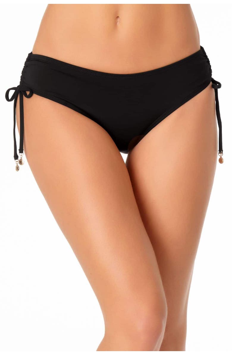 Anne Cole Women's Gradient Floral Side Tie Bikini Swim Bottom, Main, color, Black
