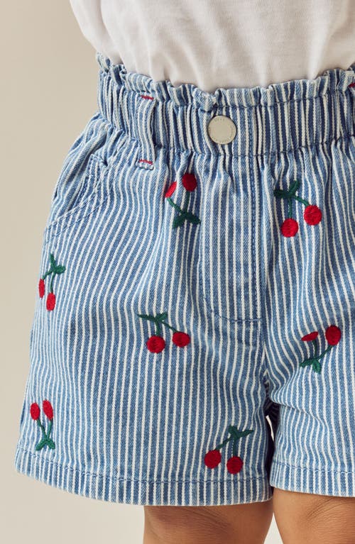 Next Kids' Cherry Embroidered Denim Shorts In Red