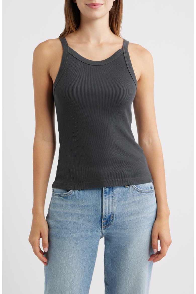 Ariel Cotton Rib Camisole, Main, color, WASHED BLACK