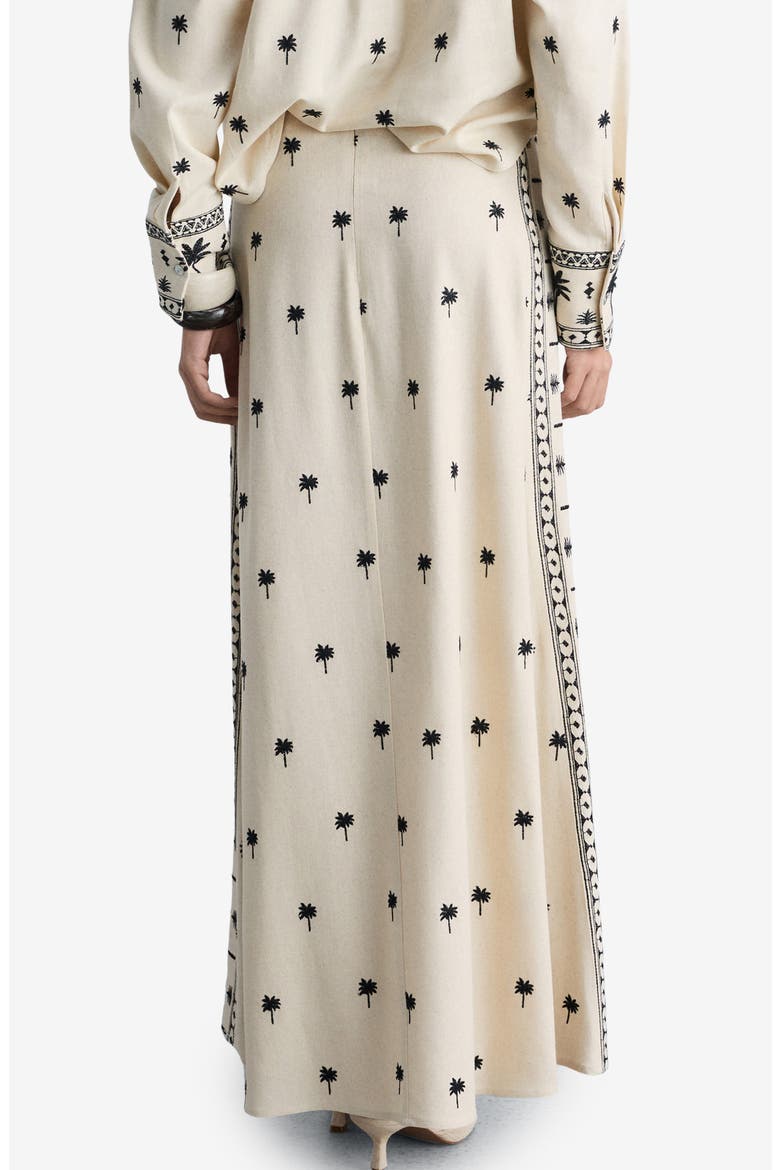 Embroidered A-Line Skirt, Alternate, color, BEIGE