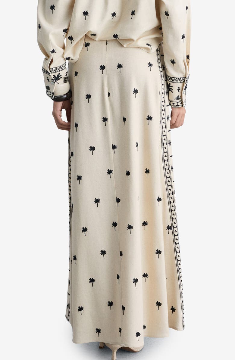 MANGO Embroidered A-Line Skirt, Alternate, color, 