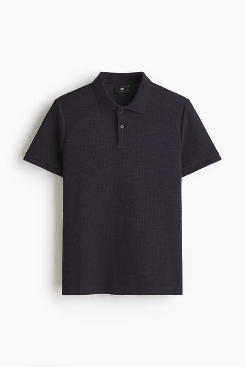 Slim Fit Jacquard-knit Polo Shirt