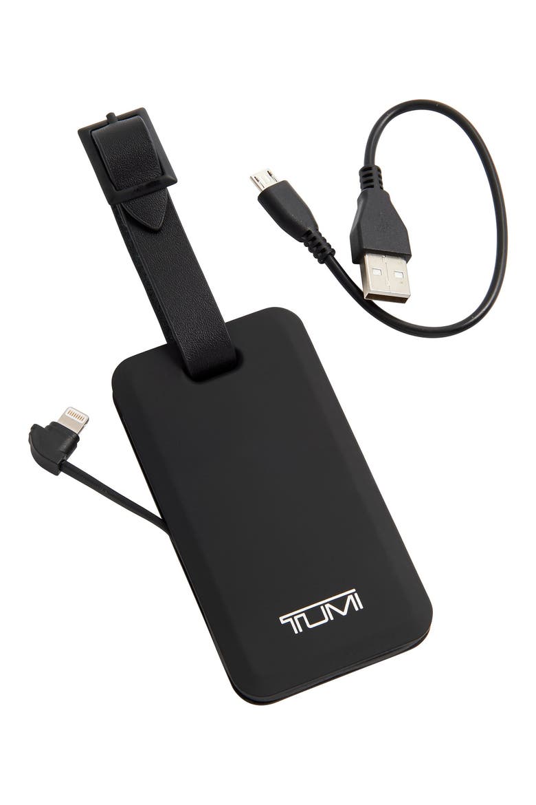 Luggage Tag Lightning Power Bank, Alternate, color, BLACK