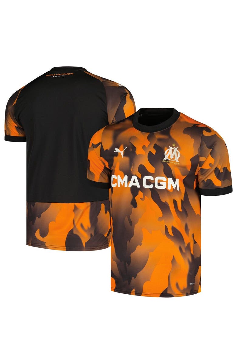 PUMA Men's Puma Orange Olympique Marseille 2023/24 Third Replica Jersey, Main, color, 