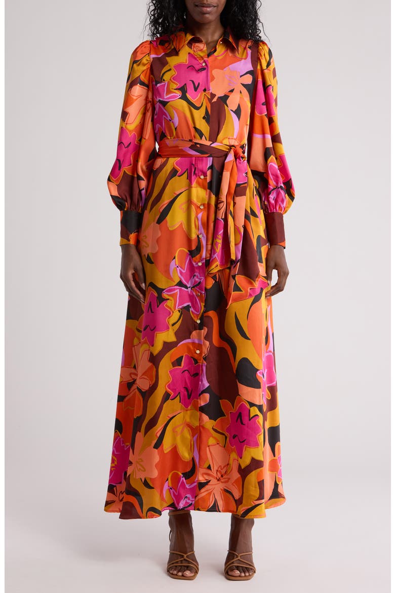 Rebel Twill Maxi Dress, Main, color, RETRO FLORAL