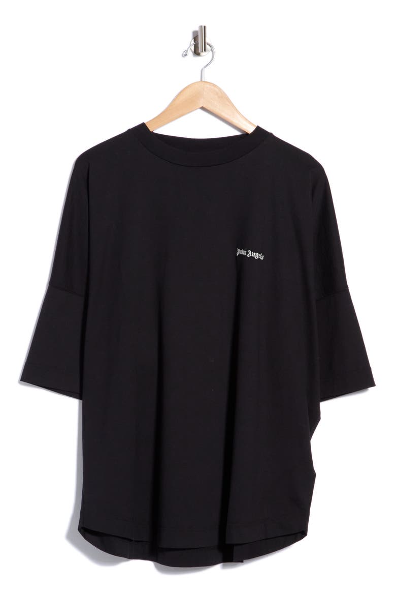 Logo Embroidered Cotton T-Shirt, Main, color, BLACK/WHITE