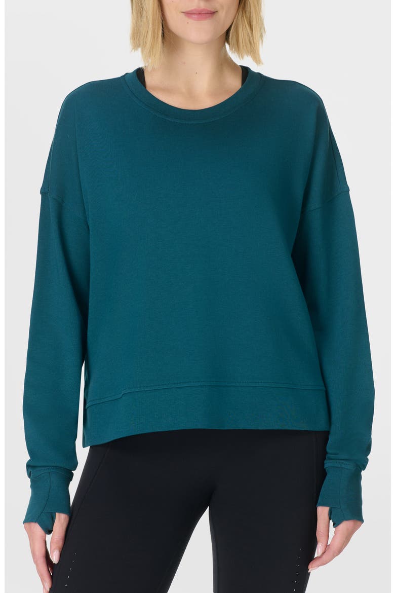 After Class Crop Sweatshirt, Main, color, DEEP GREEN