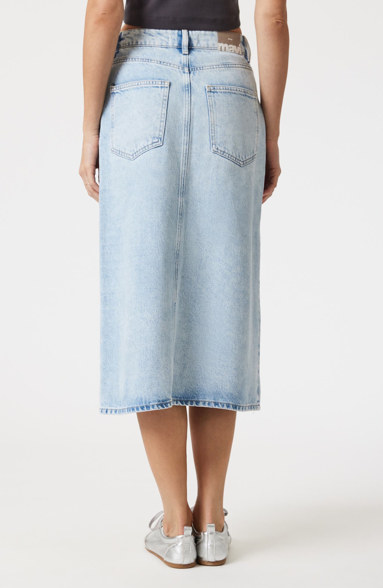 Savina Denim Utility Midi Skirt - image 2