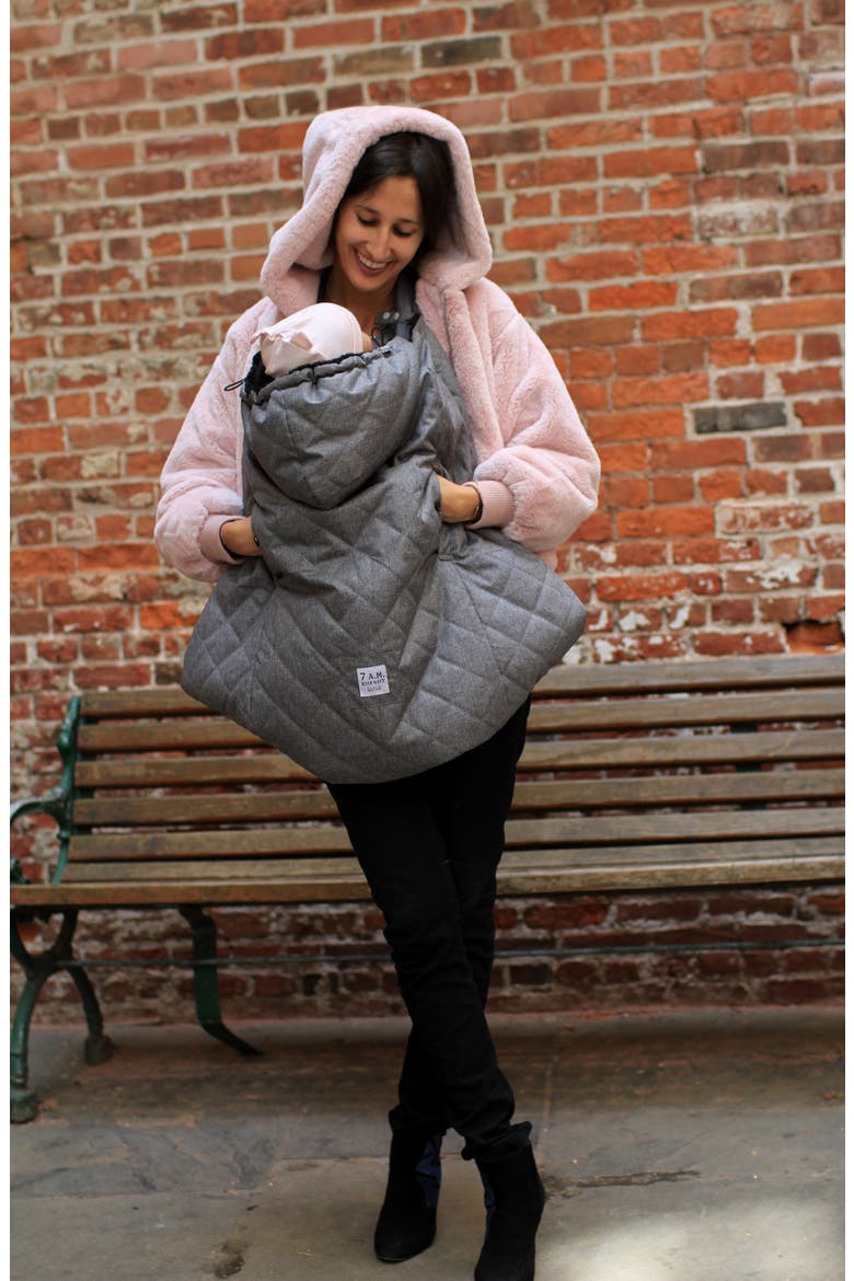 7. A.M. Enfant K-Poncho 3-in-1 Baby Carrier Cover, Alternate, color, HEATHER GREY PLUSH