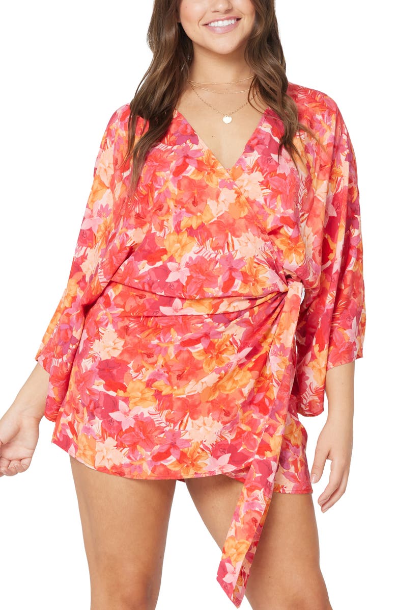 LSPACE L Space Pfeiffer Cover-Up Wrap Dress, Alternate, color, 