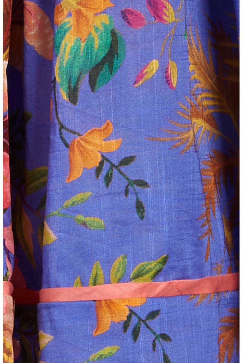 Kids' Tropicana Print Shirred Cotton Sundress, Alternate, color, BLUE FLORAL