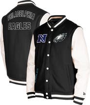 New Era Men's New Era Black Philadelphia Eagles Third Down Varsity Full-Snap Jacket