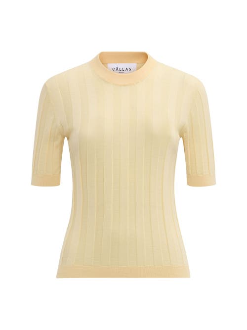 Callas Milano Deeda Crewneck Rib Sweater Yellow In Neutral