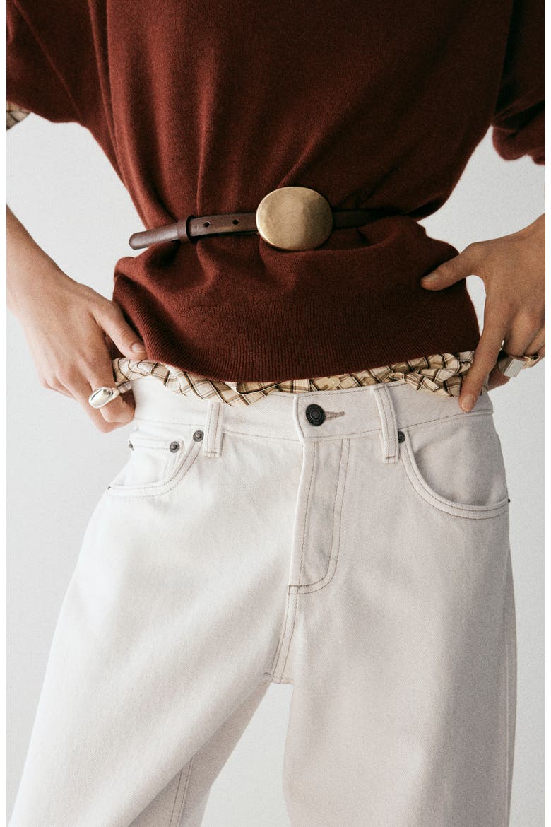 Low Waist Straight Leg Jeans, Alternate, color, OFF WHITE