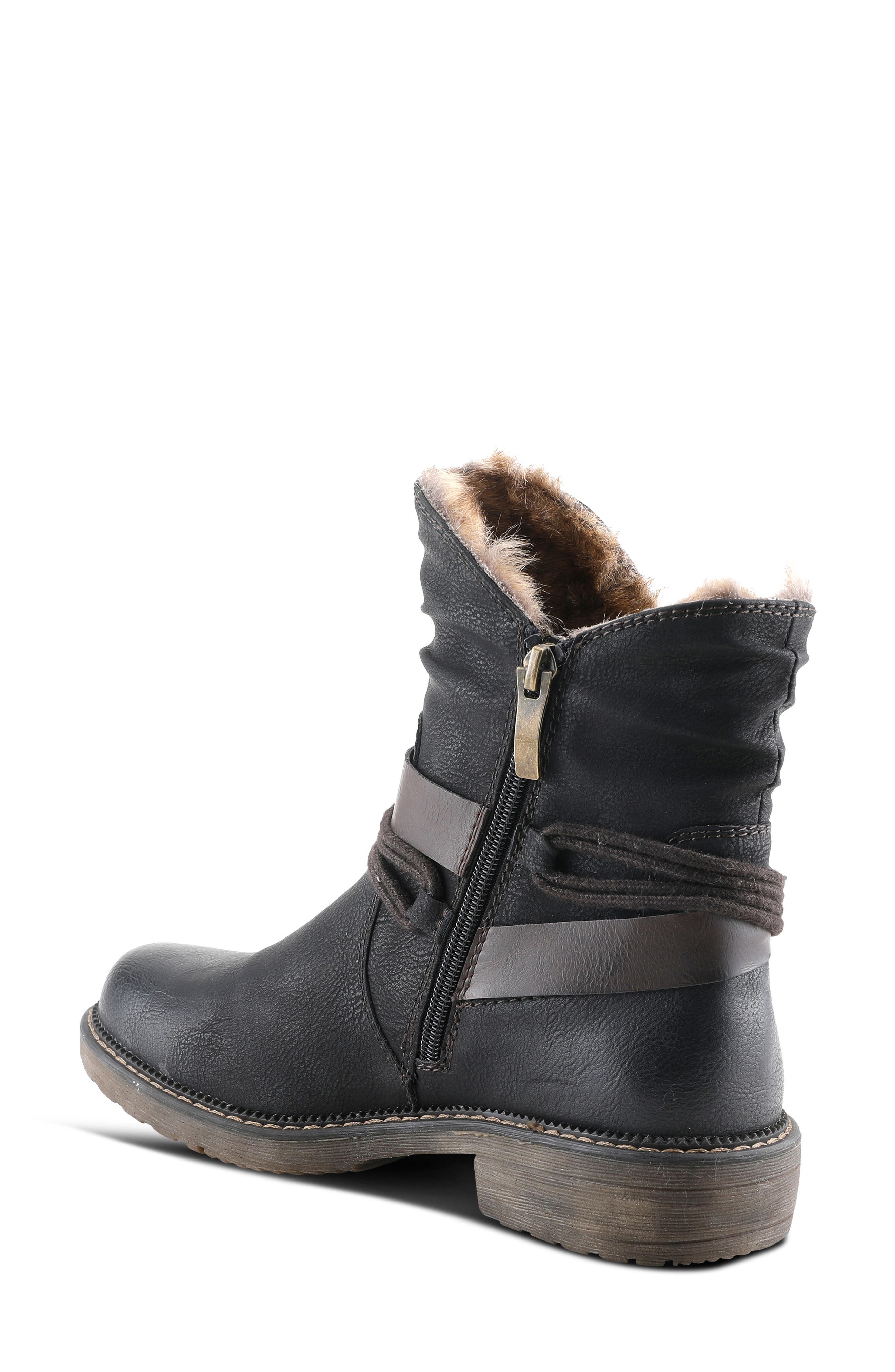 Spring Step Valda Faux Fur Lined Buckle Boot, Alternate, color, 