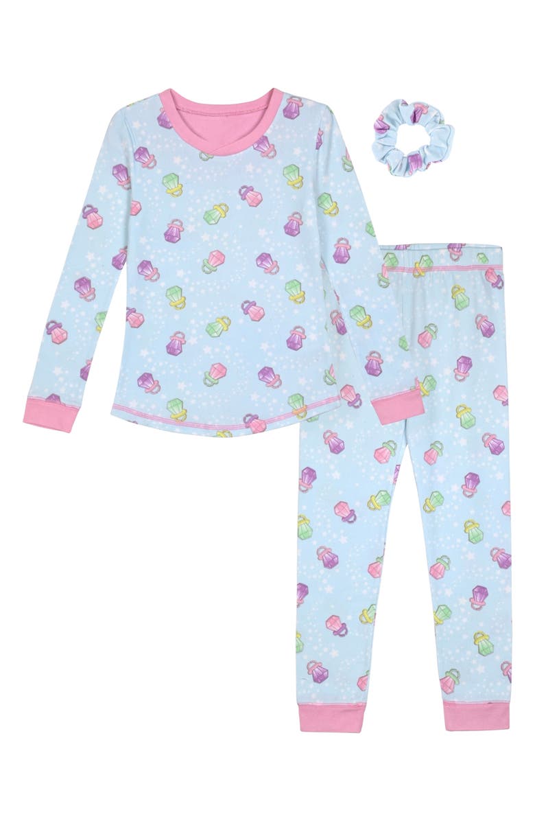 SLEEP ON IT Kids' Tight Fit Long Pajamas & Scrunchie Set, Main, color,