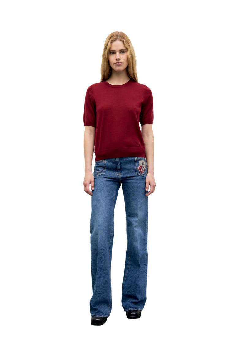 Reine Roll Neck Merino Wool Sweater, Alternate, color, Lipstick Red