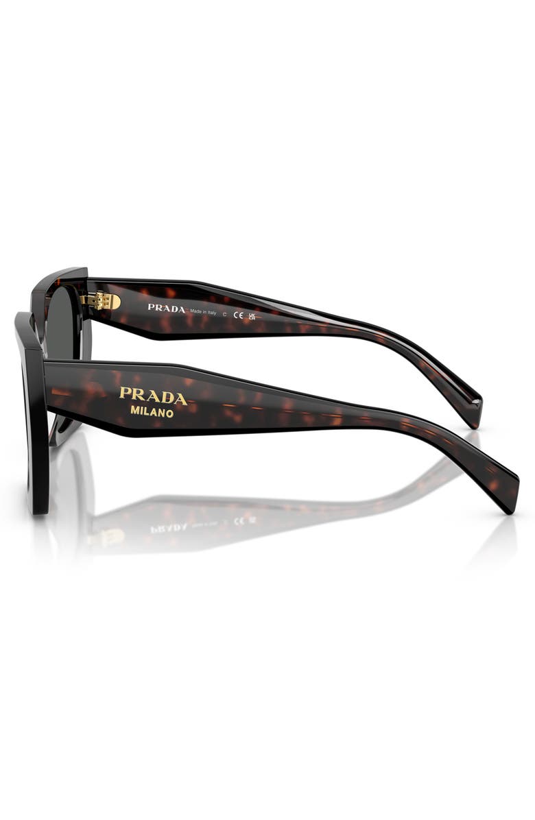 Prada 54mm Geometric Sunglasses, Alternate, color, Black Grey
