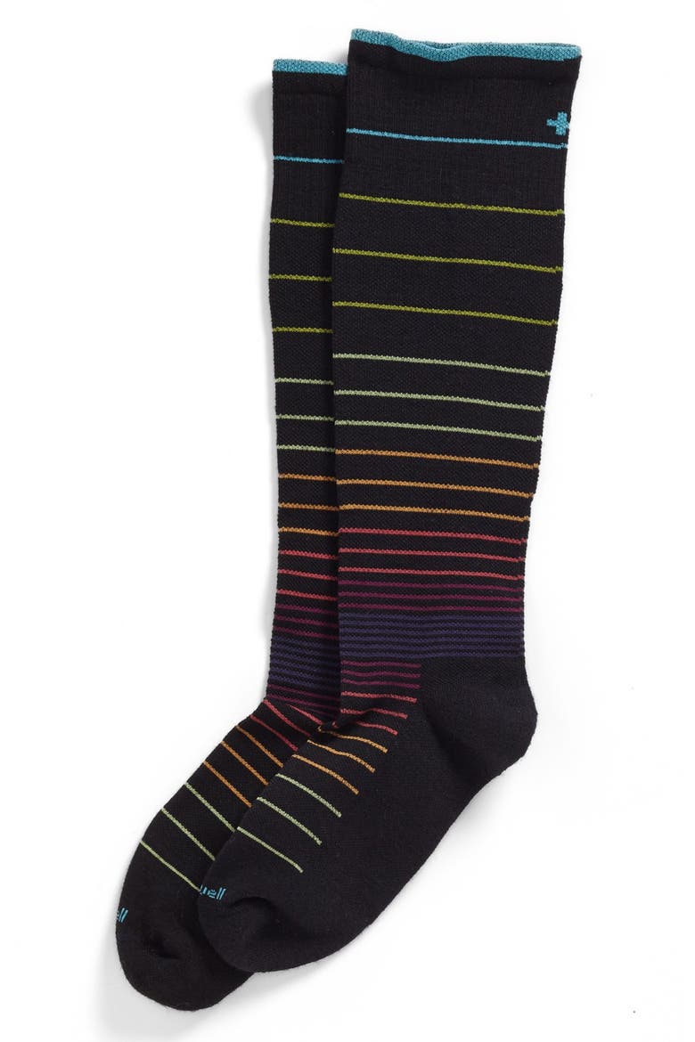 Circulator Compression Socks, Main, color, BLACK STRIPE