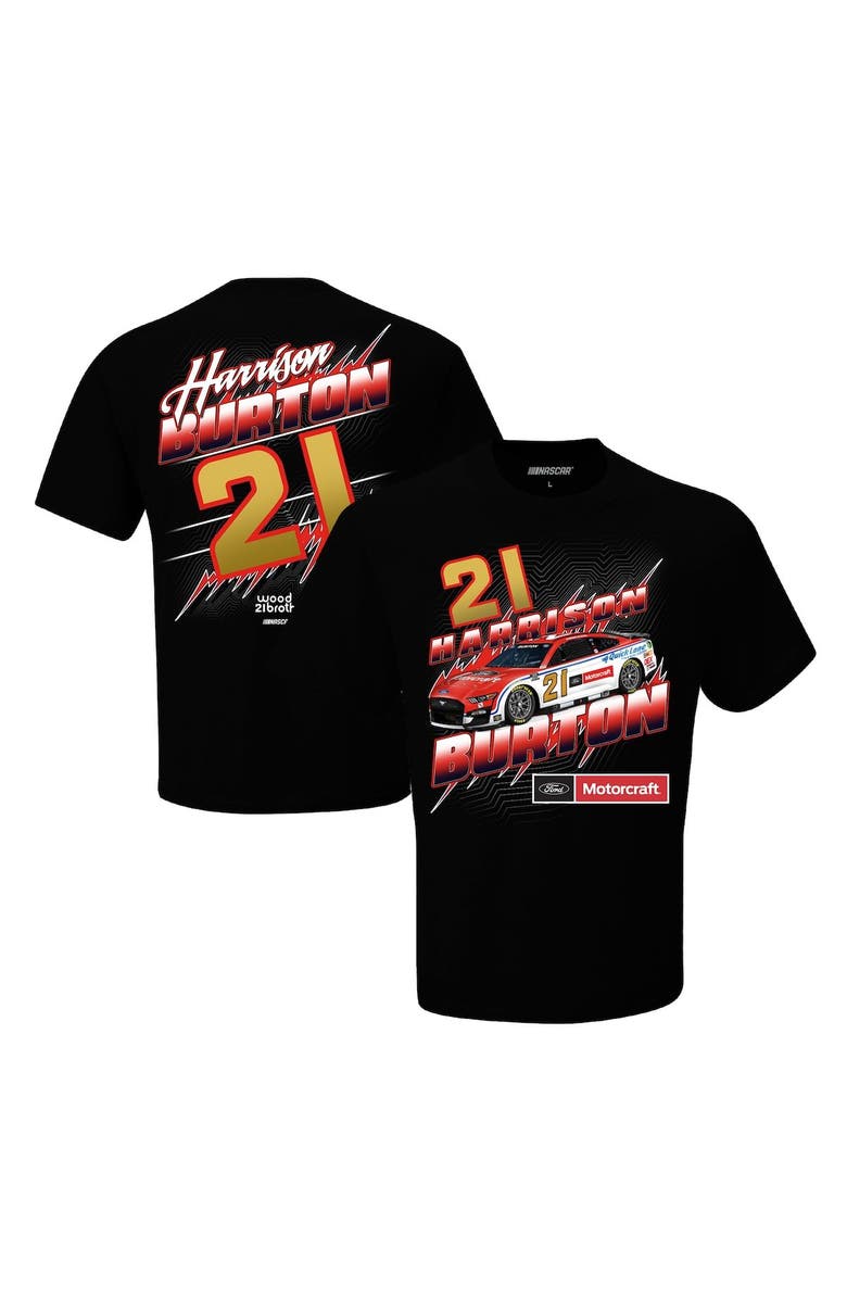 CHECKERED FLAG Men's Checkered Flag Black Harrison Burton Motorcraft Groove T-Shirt, Alternate, color,