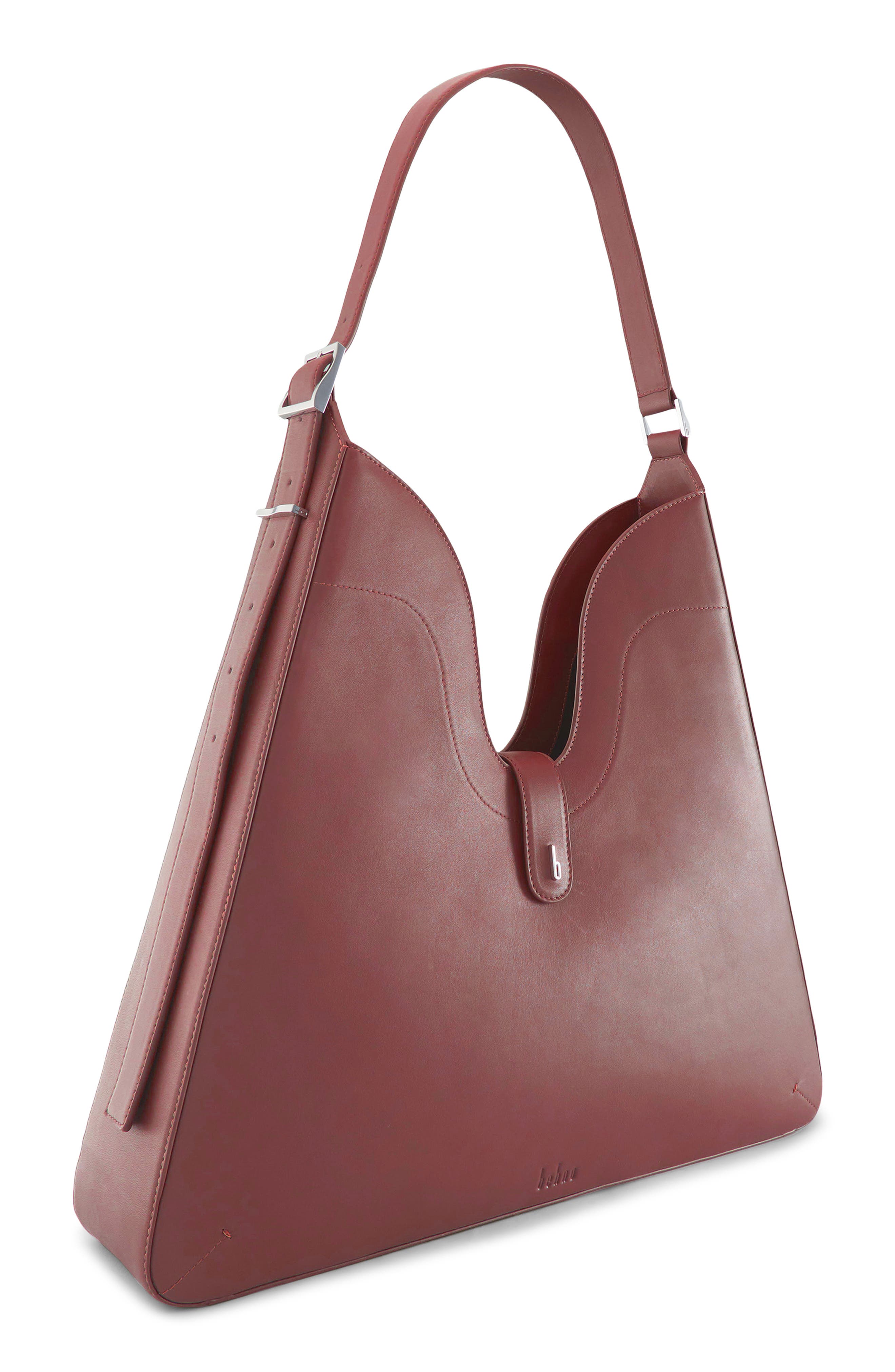 Melina Nappa Leather Shoulder Bag, Alternate, color, BRICK