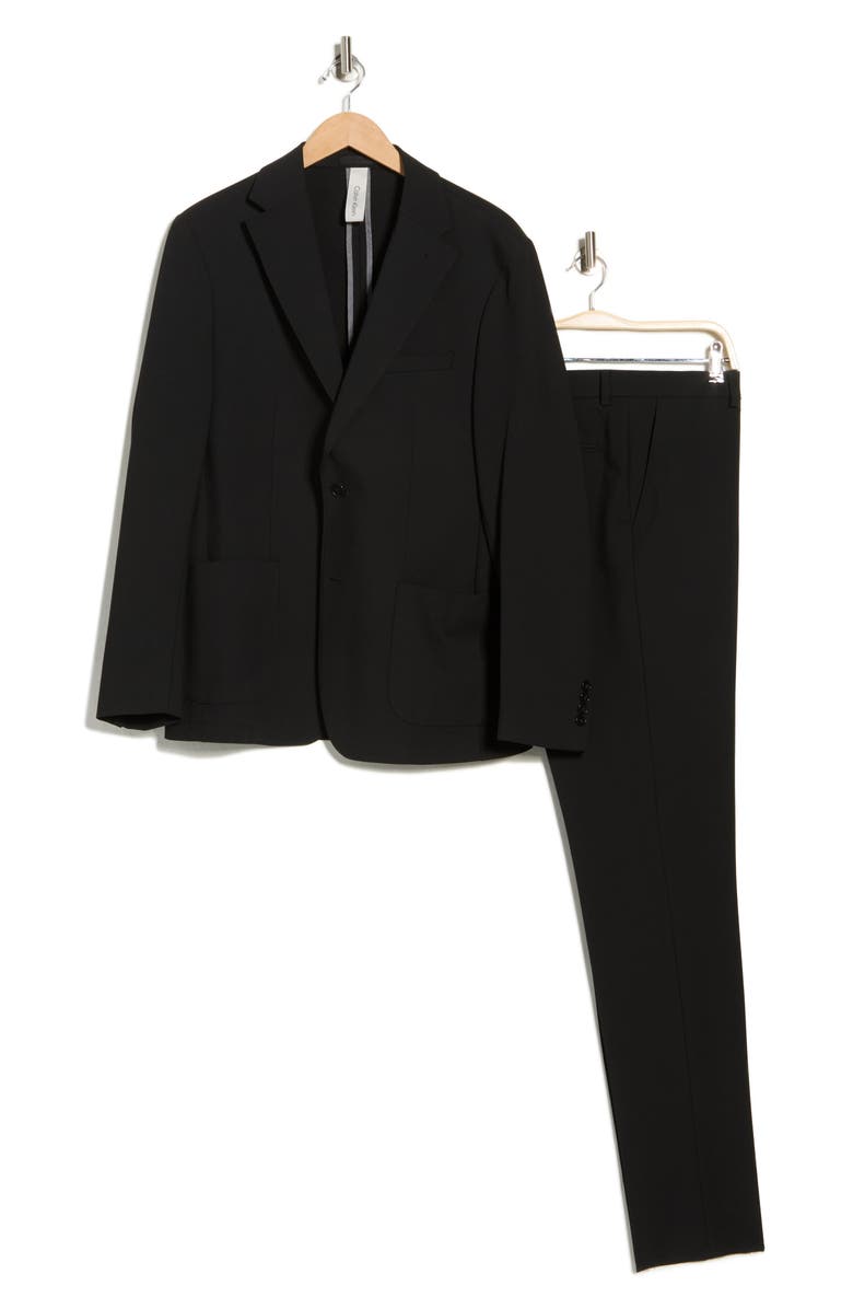 Calvin Klein Slim Fit Suit, Alternate, color, Black