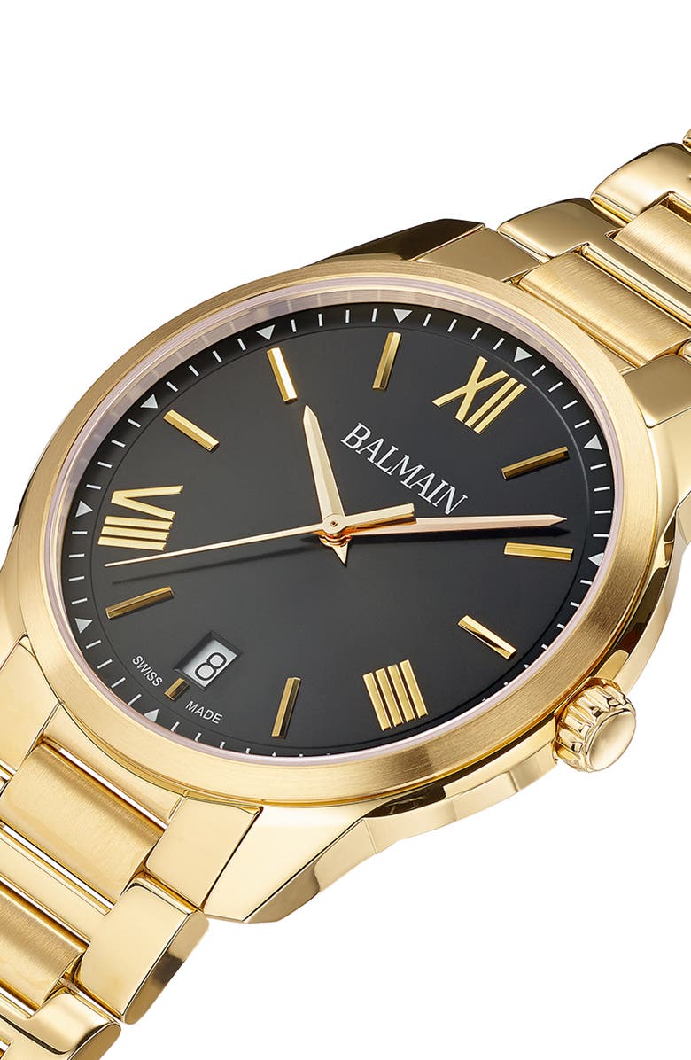 BALMAIN WATCHES Madrigal Bracelet Watch, 40mm, Alternate, color, Stainless Steel With Yellow Pv