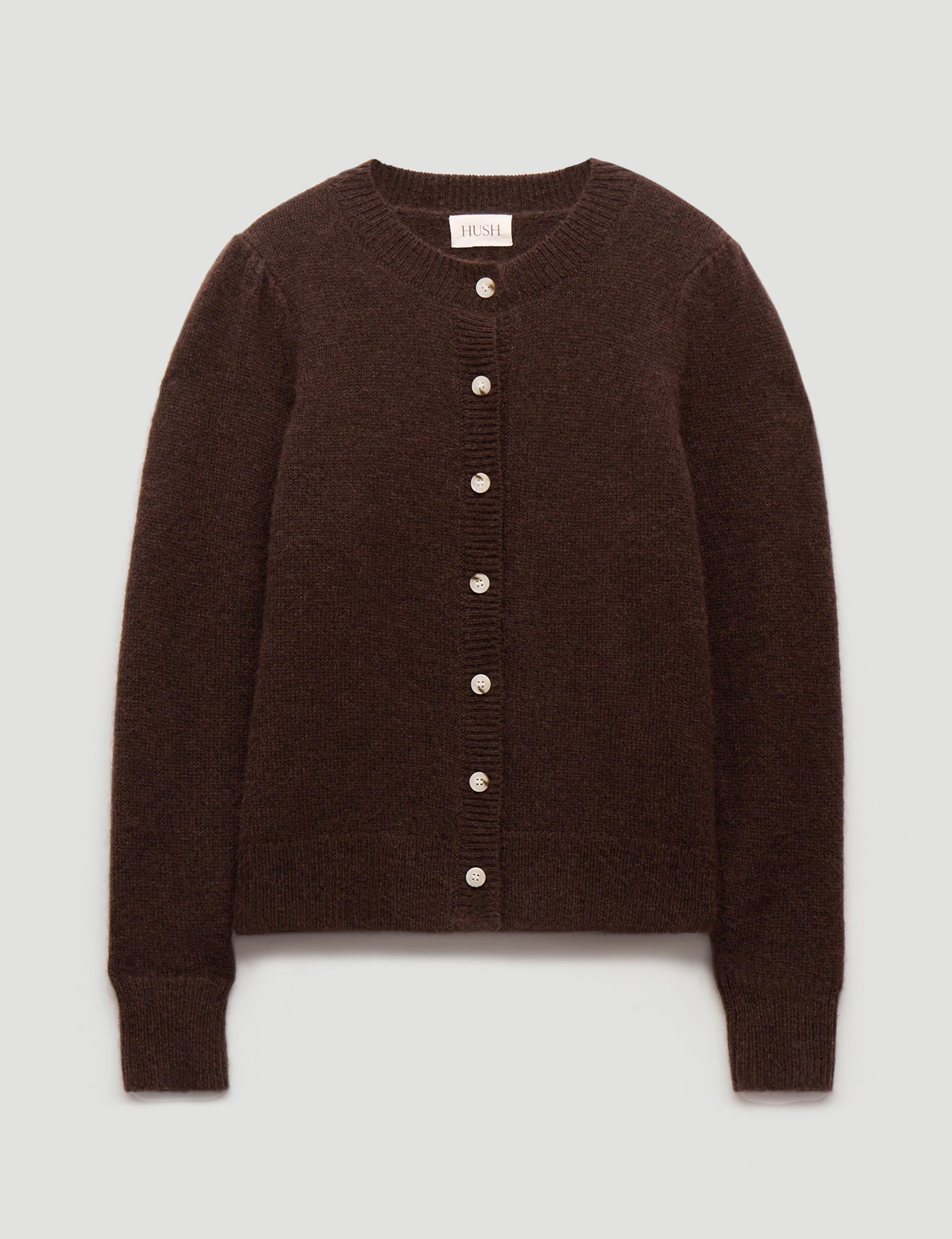 Wool Blend Gathered Shoulder Cardigan - image 2