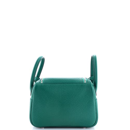 Pre-owned Hermes Hermes Lindy Bag Clemence Mini In Green