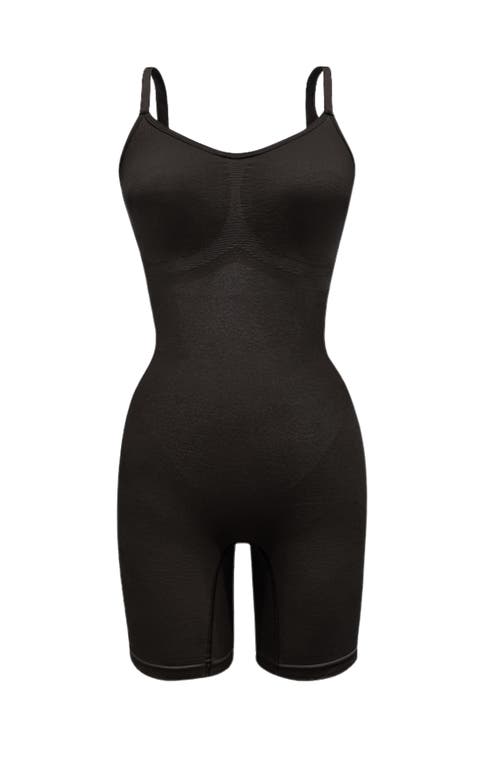Proclaim Mid-thigh Plant-based Shapewear Bodysuit In Black
