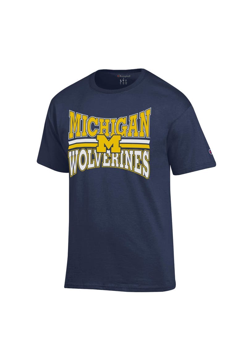 Men's Champion  Navy Michigan Wolverines Team Zoom T-Shirt, Alternate, color, Navy