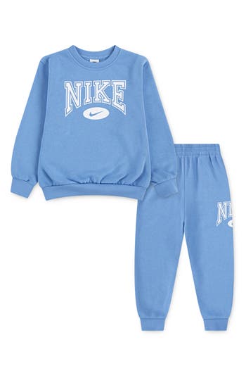 Nike Little Boys Gameday Essentials 2-piece Crewneck Sweatshirt And Pants Set In Blue