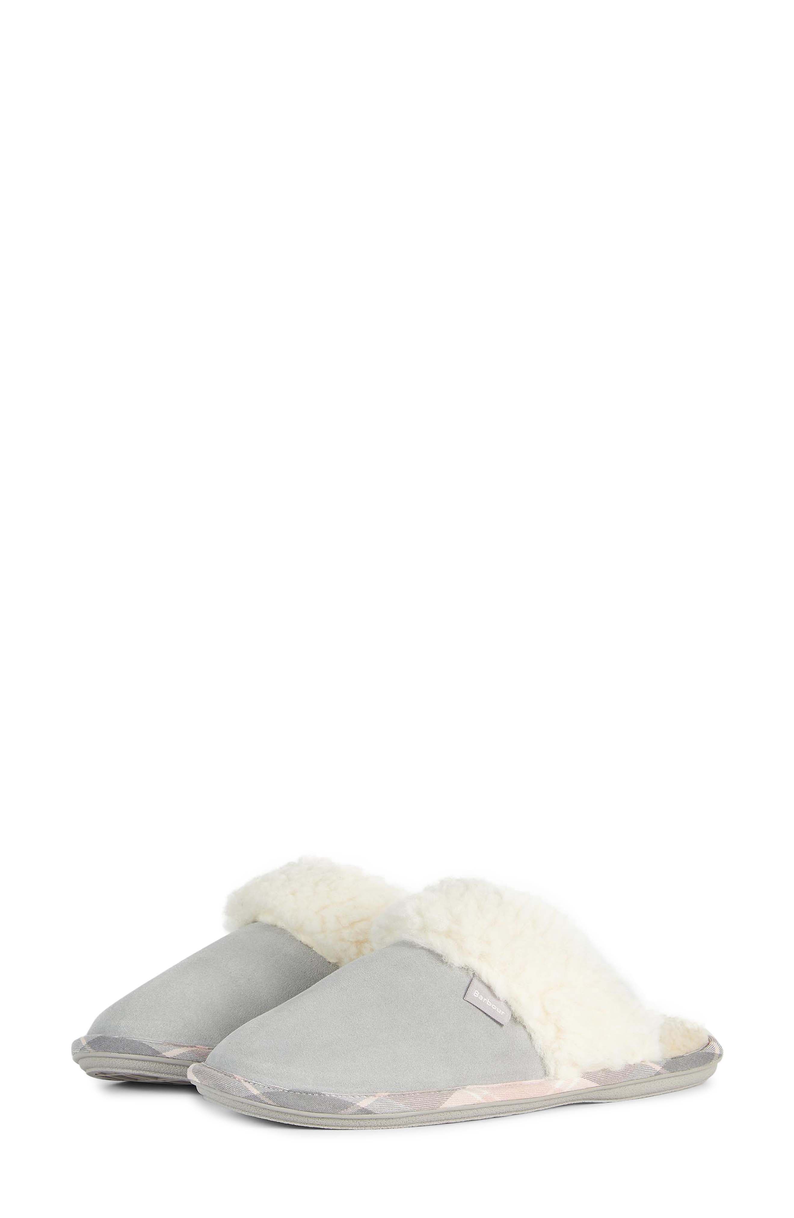 Barbour Lydia Faux Fur Slipper, Main, color, 
