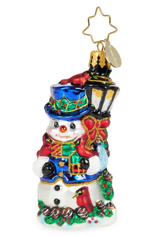 Christopher Radko Feathered Friends Snowman Glass Ornament in White Multi  product