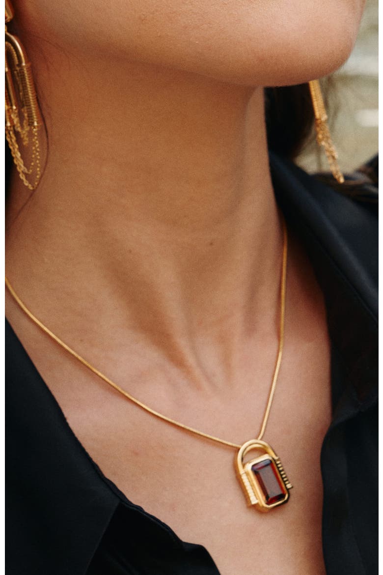 Olympieion Necklace, Alternate, color, Brown & Gold