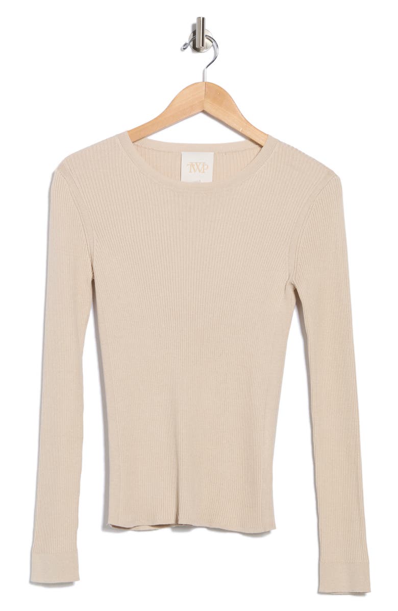 TWP Secondskin Ribbed Wool Sweater, Alternate, color, Wheat