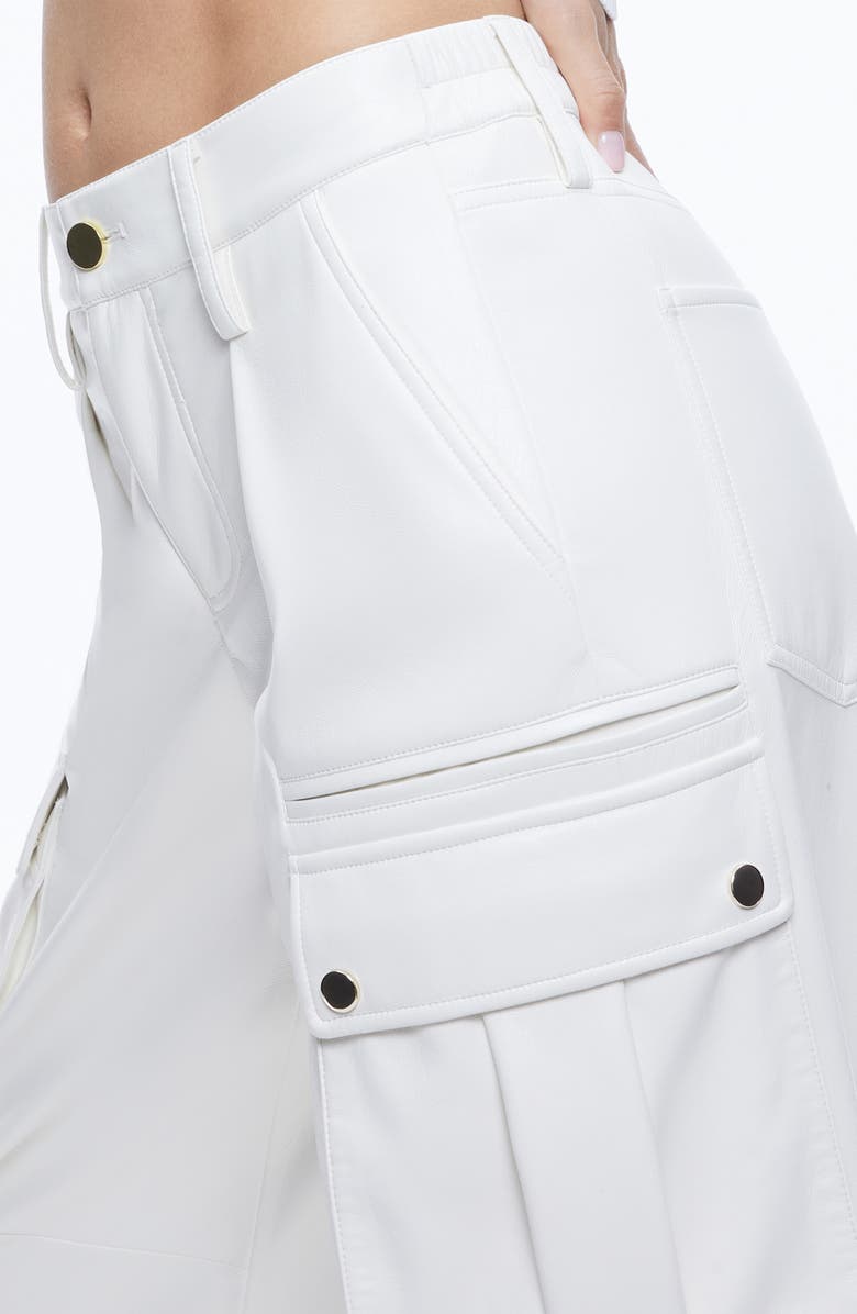 Alice + Olivia Joette Faux Leather Cargo Pants, Alternate, color,