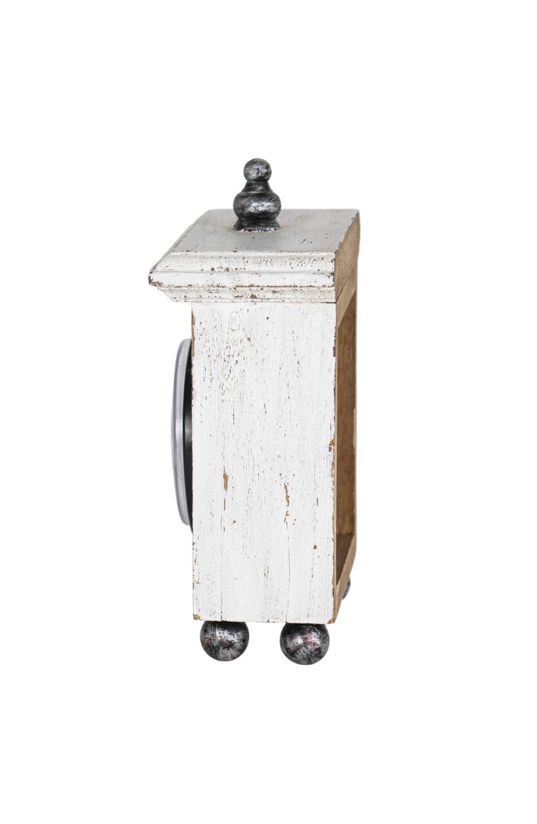 Foreside Home and Garden Square White Wood & Plexiglass Tabletop Clock, Alternate, color, White