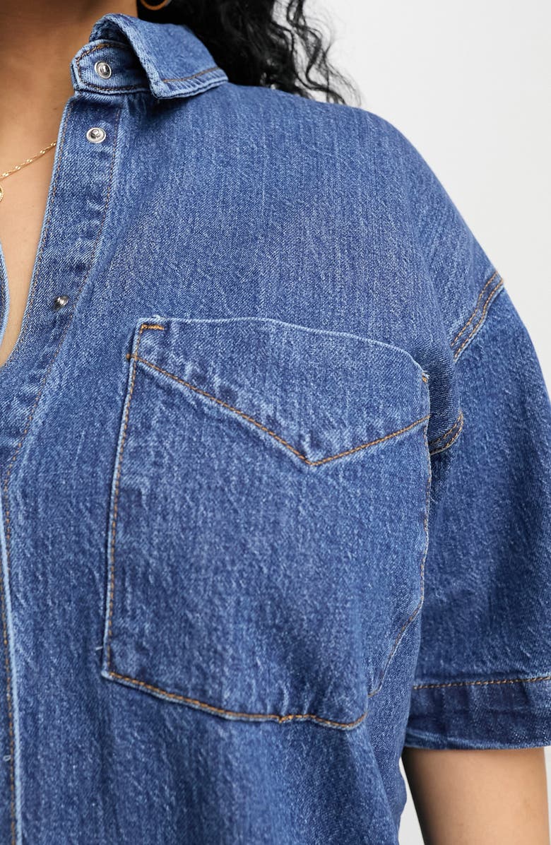 ASOS DESIGN Curve Relaxed Fit Denim Shirtdress, Alternate, color,