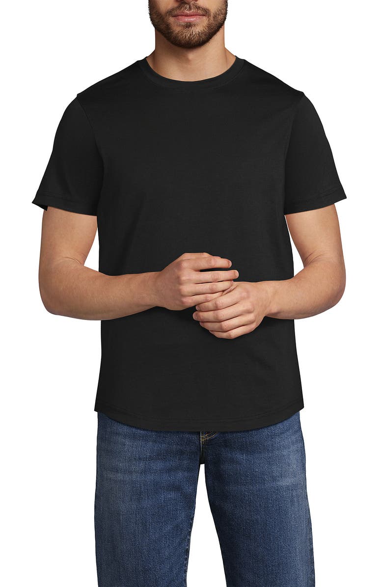 Lands' End Short Sleeve Supima Curved Hem Tee, Main, color, 