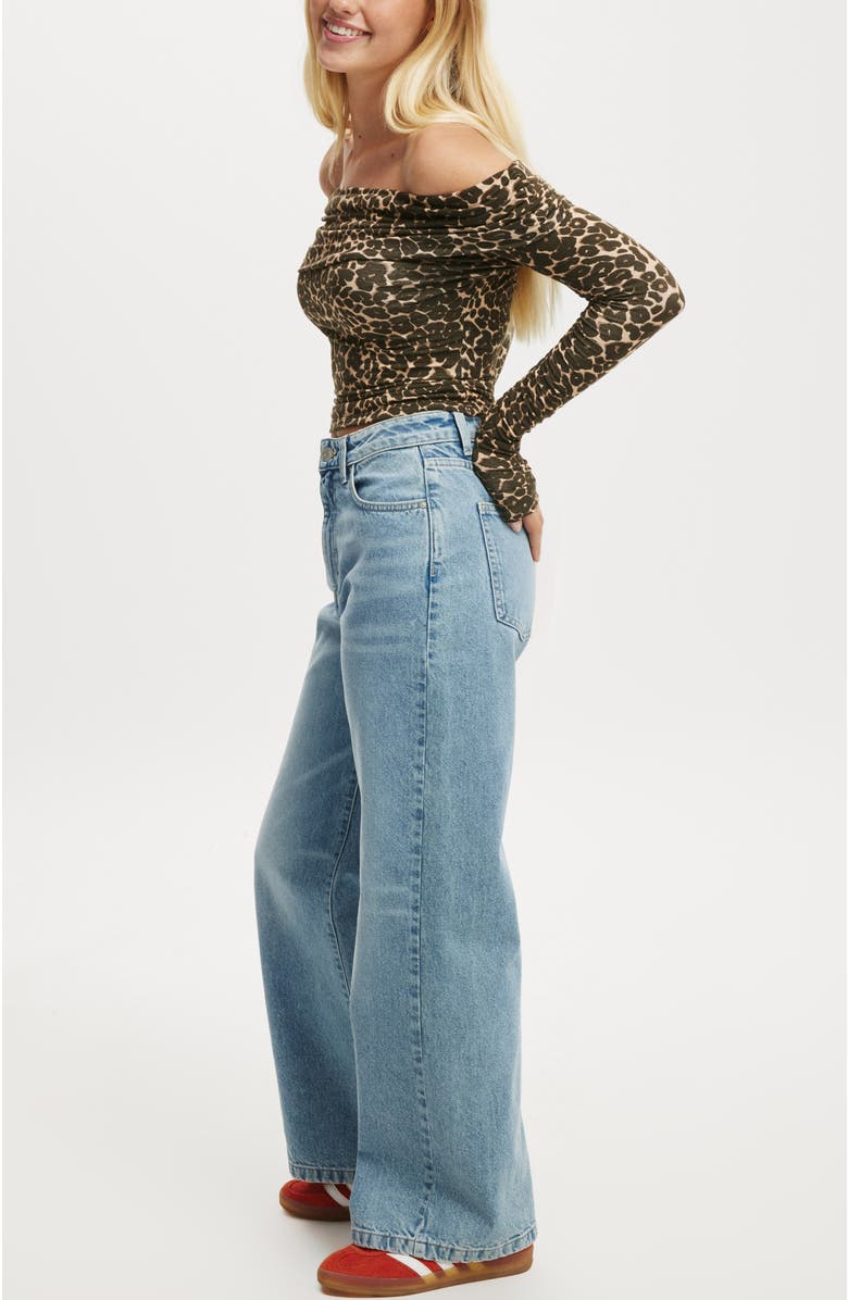 Cotton On Rhi Gathered Off The Shoulder Long Sleeve, Alternate, color, 